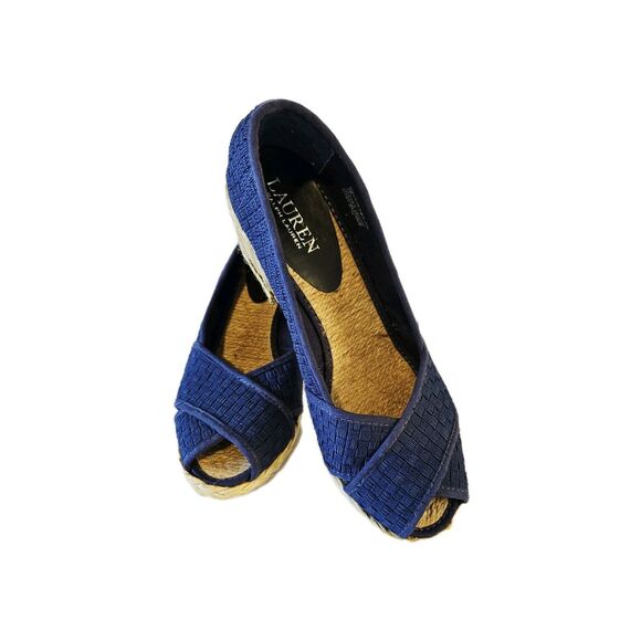 Lauren Ralph Lauren Shoes - Lauren Ralph Lauren Blue Woven Espadrille Flats Size 7